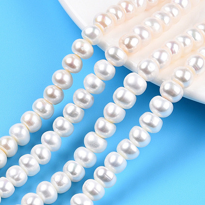 Natural Cultured Freshwater Pearl Beads Strands, Rondelle