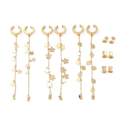 Серьги-каффы из латуни для женщин, без кадмия и без свинца, долговечный, реальный 18 k позолоченный