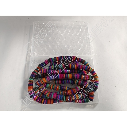 3 Strands Natural Freshwater Shell Beads Strands, Dyed, Heishi Beads, Flat Round/Disc