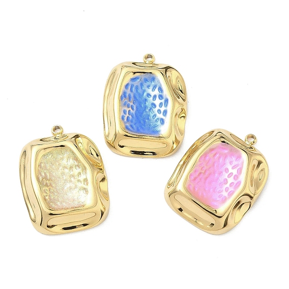 304 подвеска из нержавеющей стали, окрашенная распылением, прямоугольный шарм, вакуумное покрытие pvd, реальный 18 k позолоченный