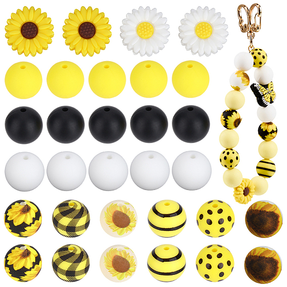 94 pcs 11 styles perles de silicone écologiques de qualité alimentaire, formes mixtes