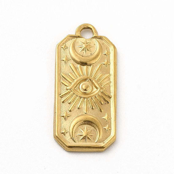 304 подвески из нержавеющей стали, прямоугольник с подвесками в виде луны и глаз