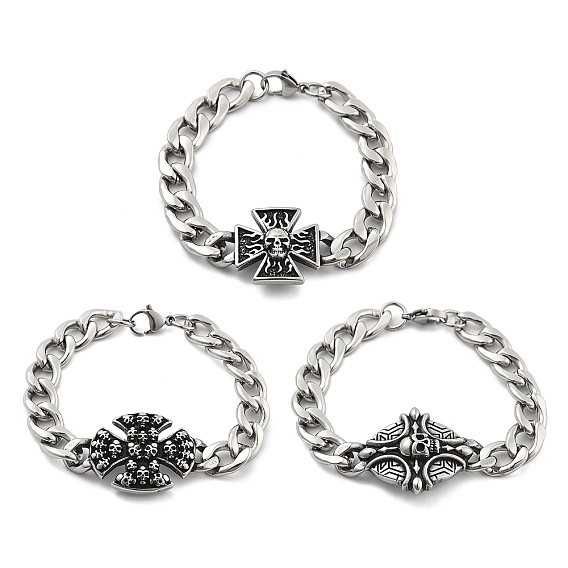 304 цепи для крепления на панцире из нержавеющей стали, крест с черепом