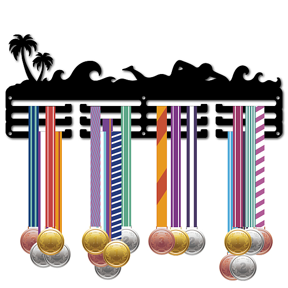 Модная железная вешалка для медалей, настенная стойка для дисплея, 3-линия, с винтами, чёрные