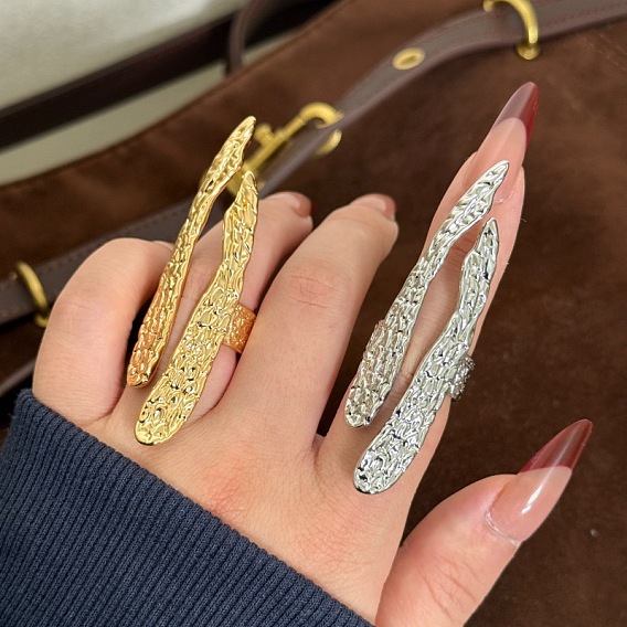 Brass Cuff Open Rings, Nuggets