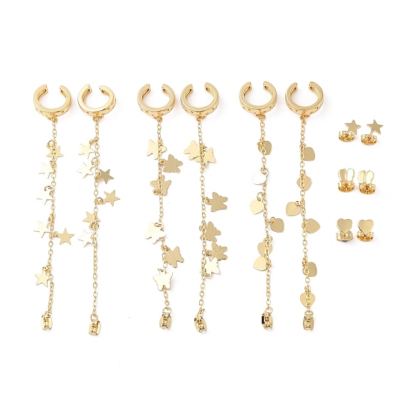 Серьги-каффы из латуни для женщин, без кадмия и без свинца, долговечный, реальный 18 k позолоченный