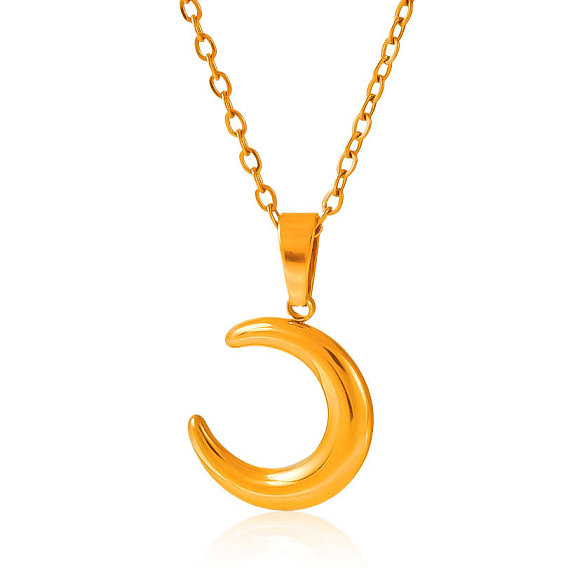 304 подвеска из нержавеющей стали в виде новолуния, женская мода, минималистичный дизайн ювелирных изделий