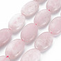 Naturel a augmenté perles de quartz brins, ovale