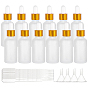 Frosted Empty Glass Dropper Bottles, with 3ML Disposable Plastic Dropper, Plastic Funnel Hopper