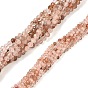 Natural Copper Rutilated Quartz Beads Strands, Faceted, Round