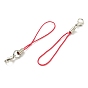 50Pcs 5 Colors Polyester Cord Mobile Straps, with Platinum Plated Alloy Findings