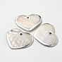 Plated Freshwater Shell Big Pendants, Heart