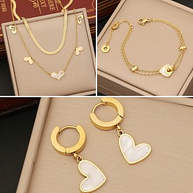 Fashionable Double-layered Heart Necklace with Stainless Steel Collarbone Chain and Chic Pendant