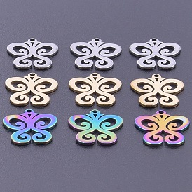 201 Stainless Steel Pendants, Butterfly Charms