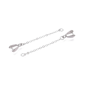 Rhodium Plated 925 Sterling Silver Snap on Bails Chain Extenders