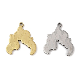 304 Stainless Steel Pendants, Fire Shape Charm