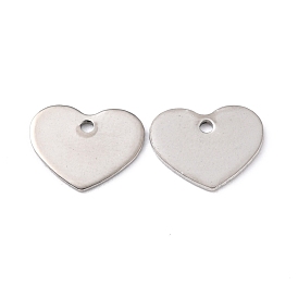 201 Stainless Steel Charms, Heart