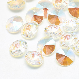 K9 Glass Rhinestone Charms, Cone