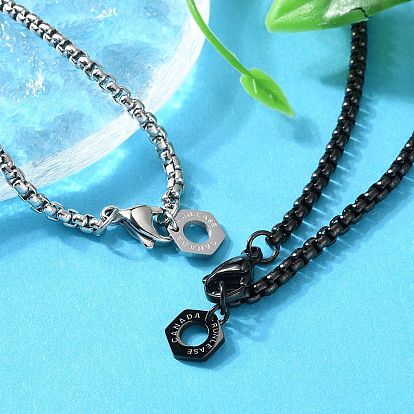 304 ожерелья из нержавеющей стали с шестигранной подвеской в виде коробки с цепочкой для женщин