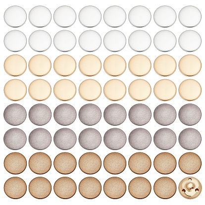 64шт. 4 цвета 1-отверстие литые пуговицы на хвостовике, плоско-круглые