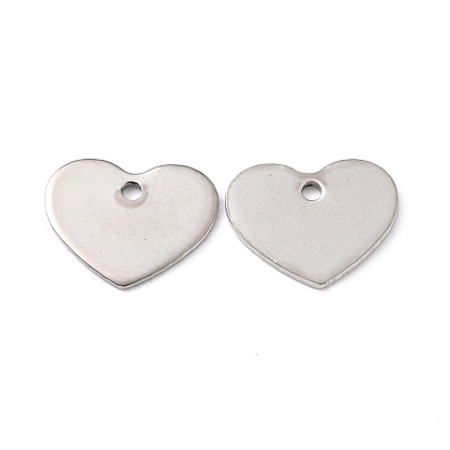 201 Stainless Steel Charms, Heart
