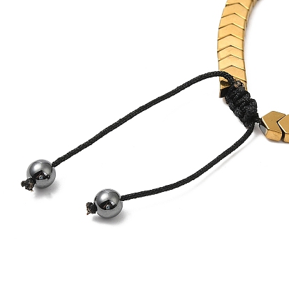 Synthetic Non-magnetic Hematite Arrow Braided Bead Bracelets