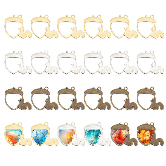 48шт 3подвески из цветного сплава, сосновая шишка с белкой