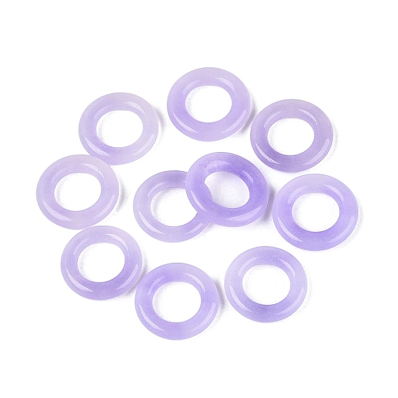 Anillos entrelazados de jade blanco natural teñido, anillo