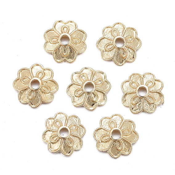 Brass Bead Caps, 4-Petal, Flower