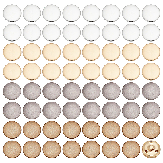 64шт. 4 цвета 1-отверстие литые пуговицы на хвостовике, плоско-круглые