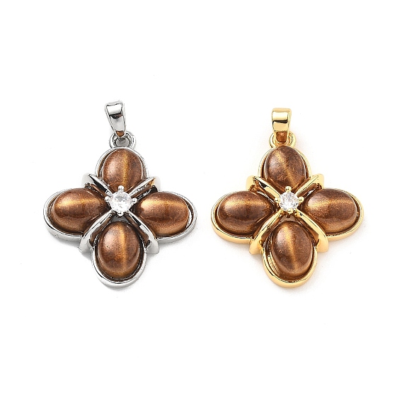 Латунные подвески из тигрового глаза, 