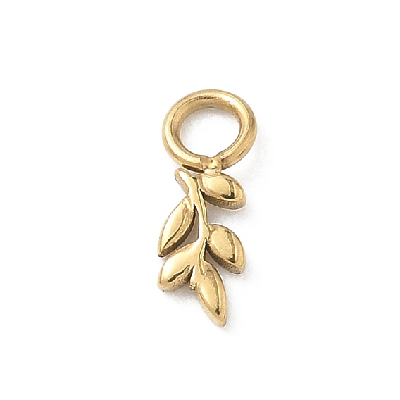 304 Stainless Steel Charms, Leaf Shape Charms