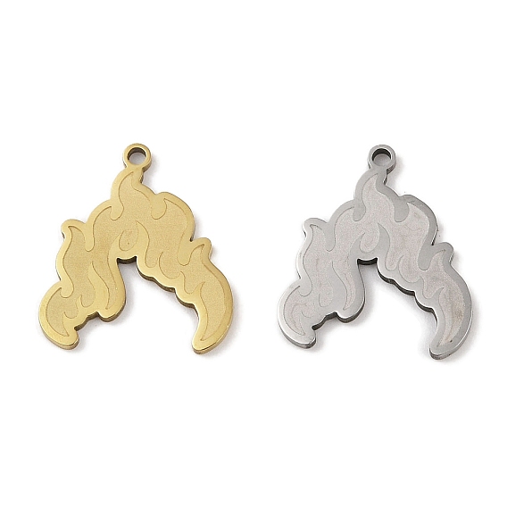 201 Stainless Steel Pendants, Fire Shape Charm