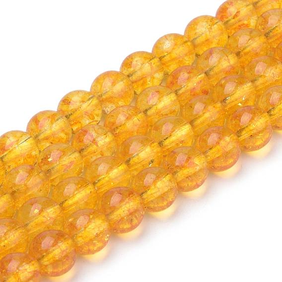 Synthetic Citrine Beads Strands, Round, Dyed