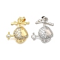 Brass Micro Pave Cubic Zirconia Charms, Helicopter