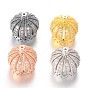 Crown Brass Cubic Zirconia Beads, 15x16mm, Hole: 1mm, 11mm Inner Diameter