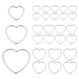 72 шт. 3 стили 304 соединительное кольцо из нержавеющей стали, сердце