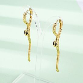 Латунные серьги-кольцазмея латунные серьги-кольца, без свинца и без кадмия, долговечный, стойки покрытие