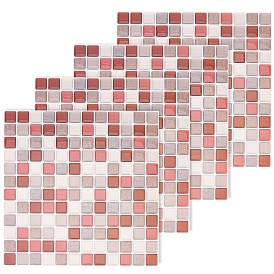 3D Mosaic Tile Stickers, 3D Self Adhesive Wall Tiles, PVC Square Decorative Vinyl Tile Decals