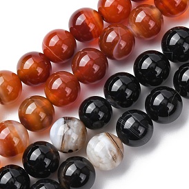 Природный агат бисер нитей, окрашенная и подогревом, круглые