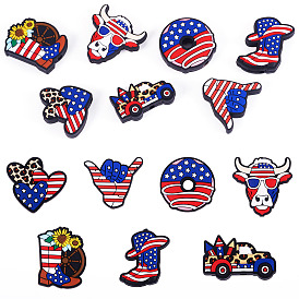 7 шт. 7 стили силиконовые бусины на тему Дня независимости, фокусные бусы, разноцветные