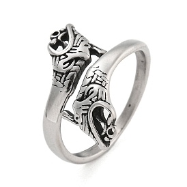 304 Stainless Steel Open Rings, Dragon