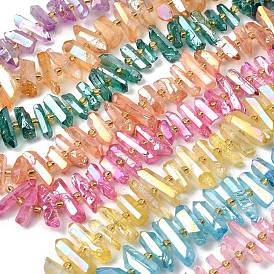 Гальванические природный кристалл кварца бусы пряди, граненые, палочка для наггетсов, с бисером