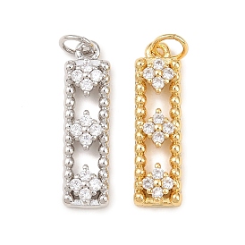 Латунные микро проложить кубического циркония подвески, прямоугольные, без свинца и без кадмия, долговечный, стойки покрытие