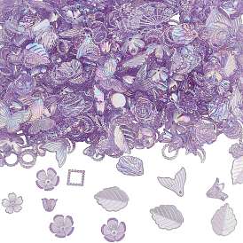 200g прозрачные акриловые бусины, с покрытием AB цвета, разнообразные