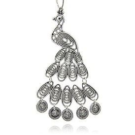 Millésime alliage paon de style tibétain grands pendentifs