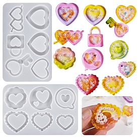 Valentine's Day Quicksand Food Grade Silicone Molds, Resin Casting Molds, for UV Resin, Epoxy Resin Craft Making