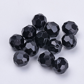 Perles acryliques, facette, ronde