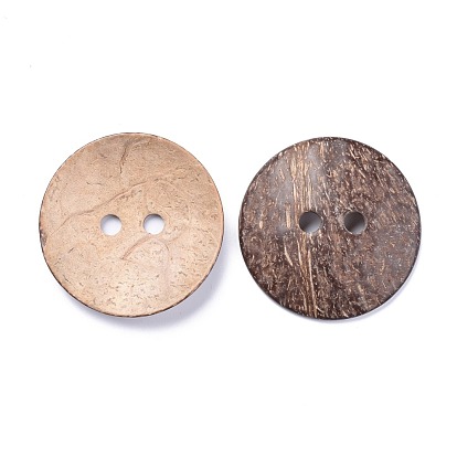 China Factory Natural Coconut Buttons, Large Buttons, 2-Hole, Flat Round  69.5x5.5mm, Hole: 7.5mm in bulk online 