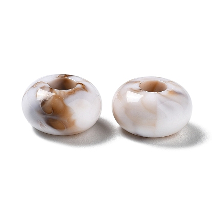 Непрозрачные акриловые бусины с имитацией драгоценного камня, бусины с большим отверстием, рондель